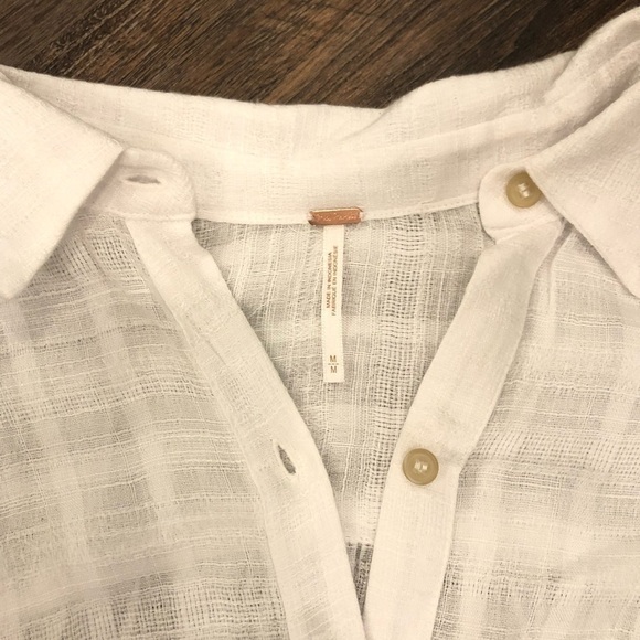 Free People Sheer White Button Down - NWT - Picture 5 of 5